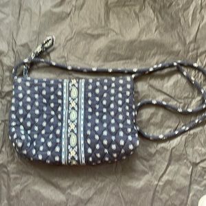 Vintage Vera Bradley small quilted crossbody Seaport Navy. Made in USA.
